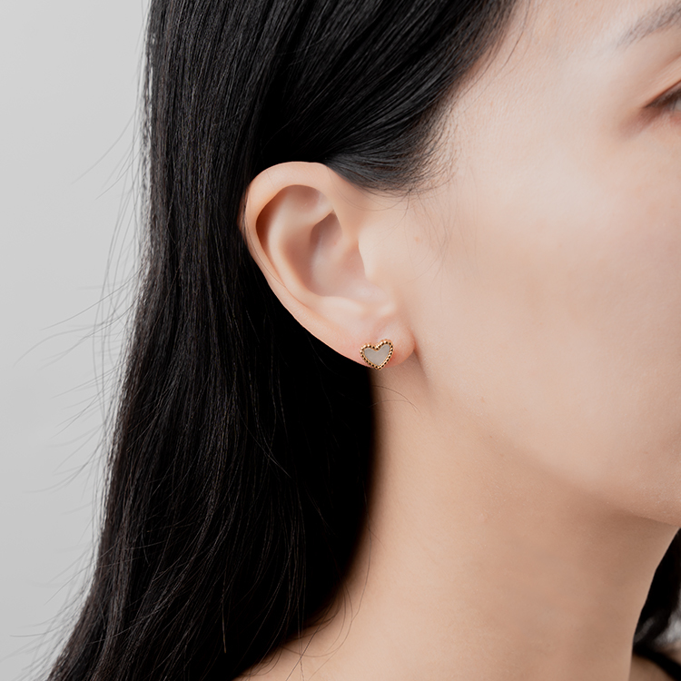 miramira心語｜柔光愛心耳環D5425-金65942