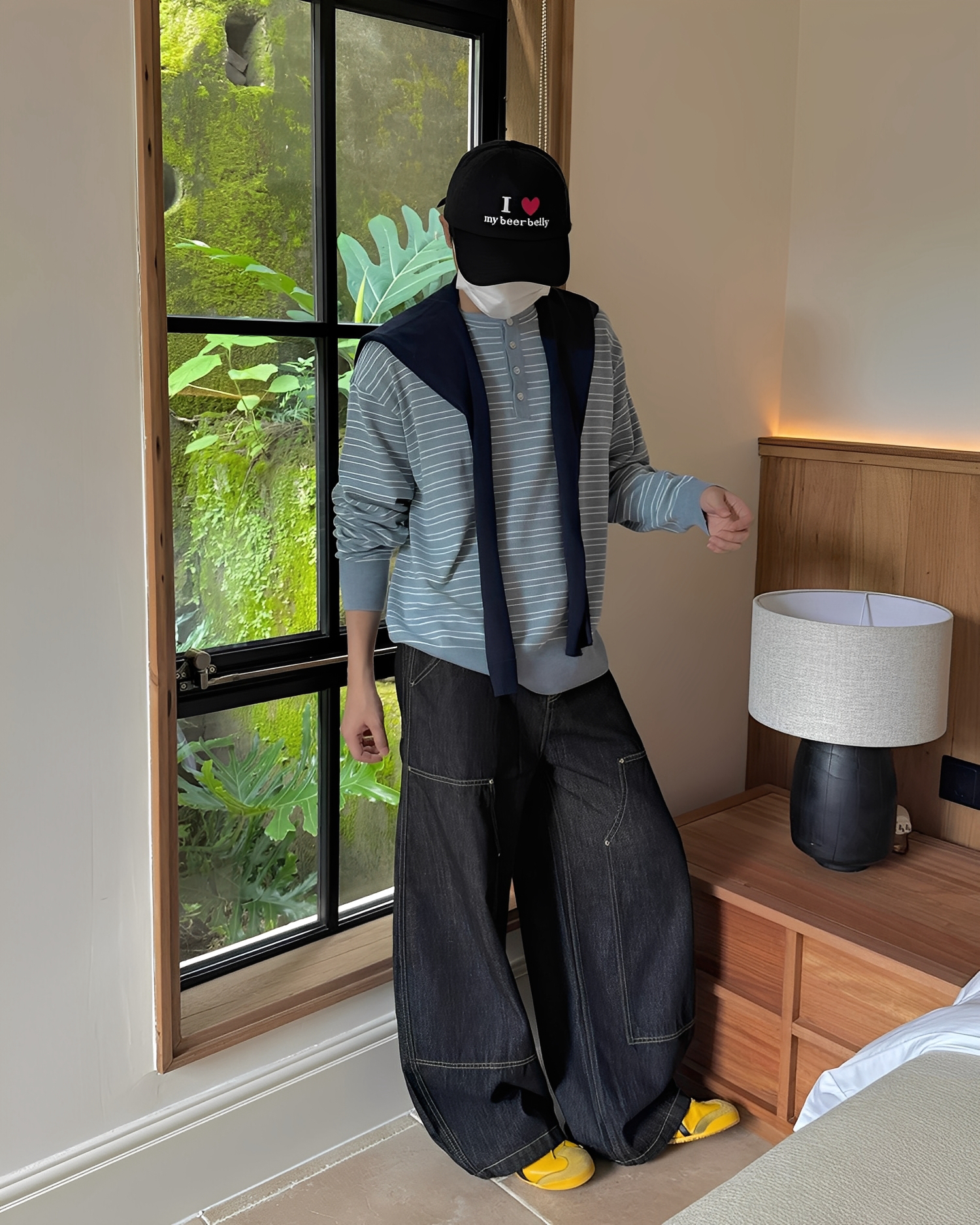 車線 拼接 解構 彎刀 牛仔 長褲 彎刀褲