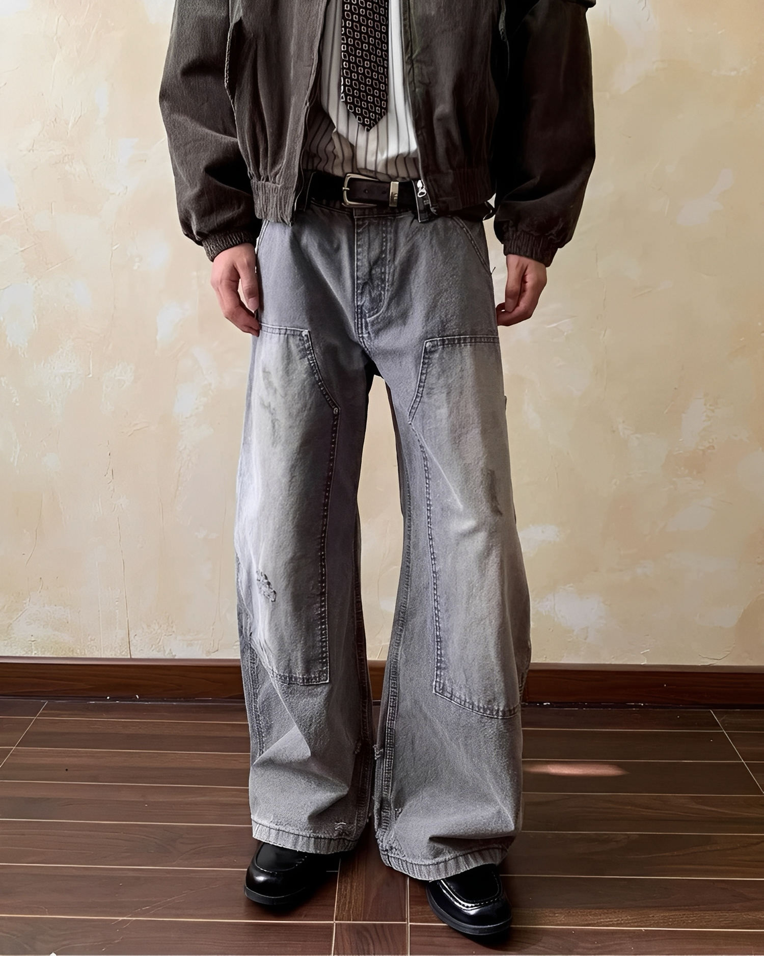 微破壞 解構 做舊 工裝 彎刀 長褲 彎刀褲