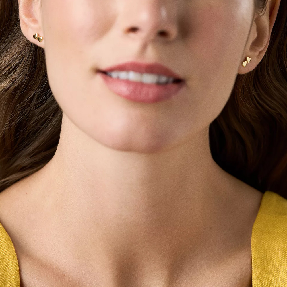 Sutton 戀戀心語黃銅耳環-金色 JA7301710