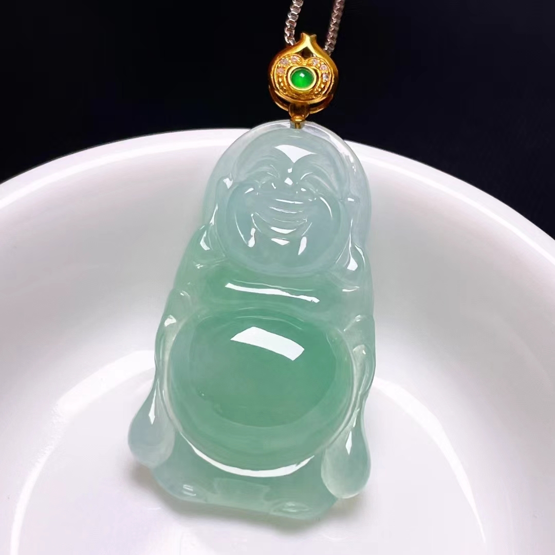 翡翠站佛吊墜,天然翡翠A玉, 緬甸玉, Jade, Jadeite