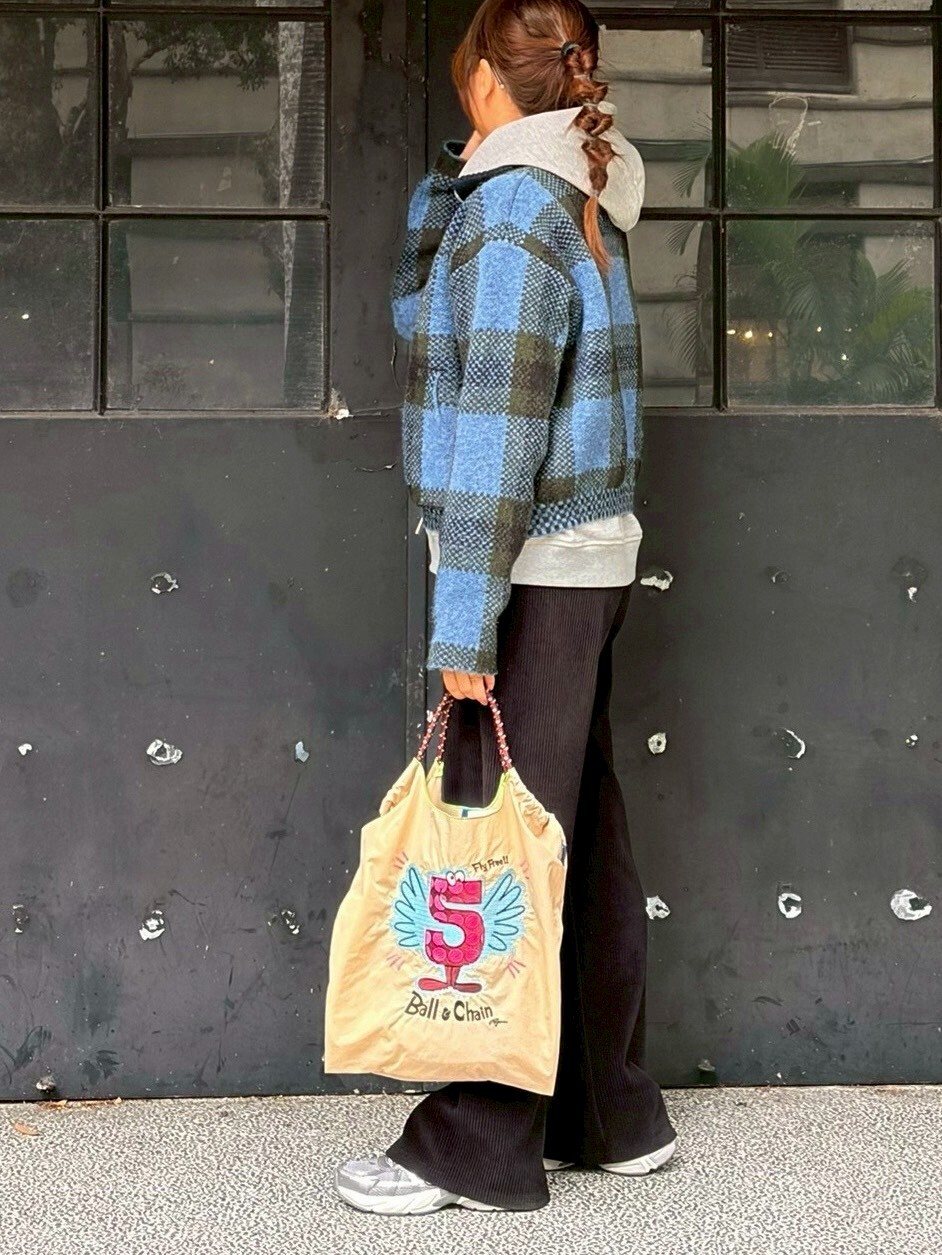 Ball＆Chain 刺繡環保購物袋 M號 - 卡其 (31400921)