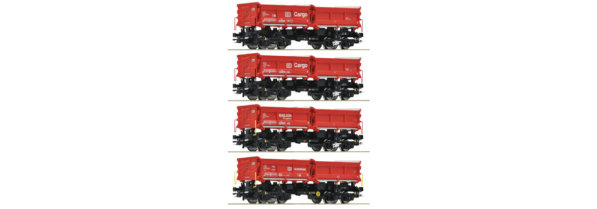 Roco 6600202 HO規 四件組：德國鐵路 (DB AG) 翻斗車