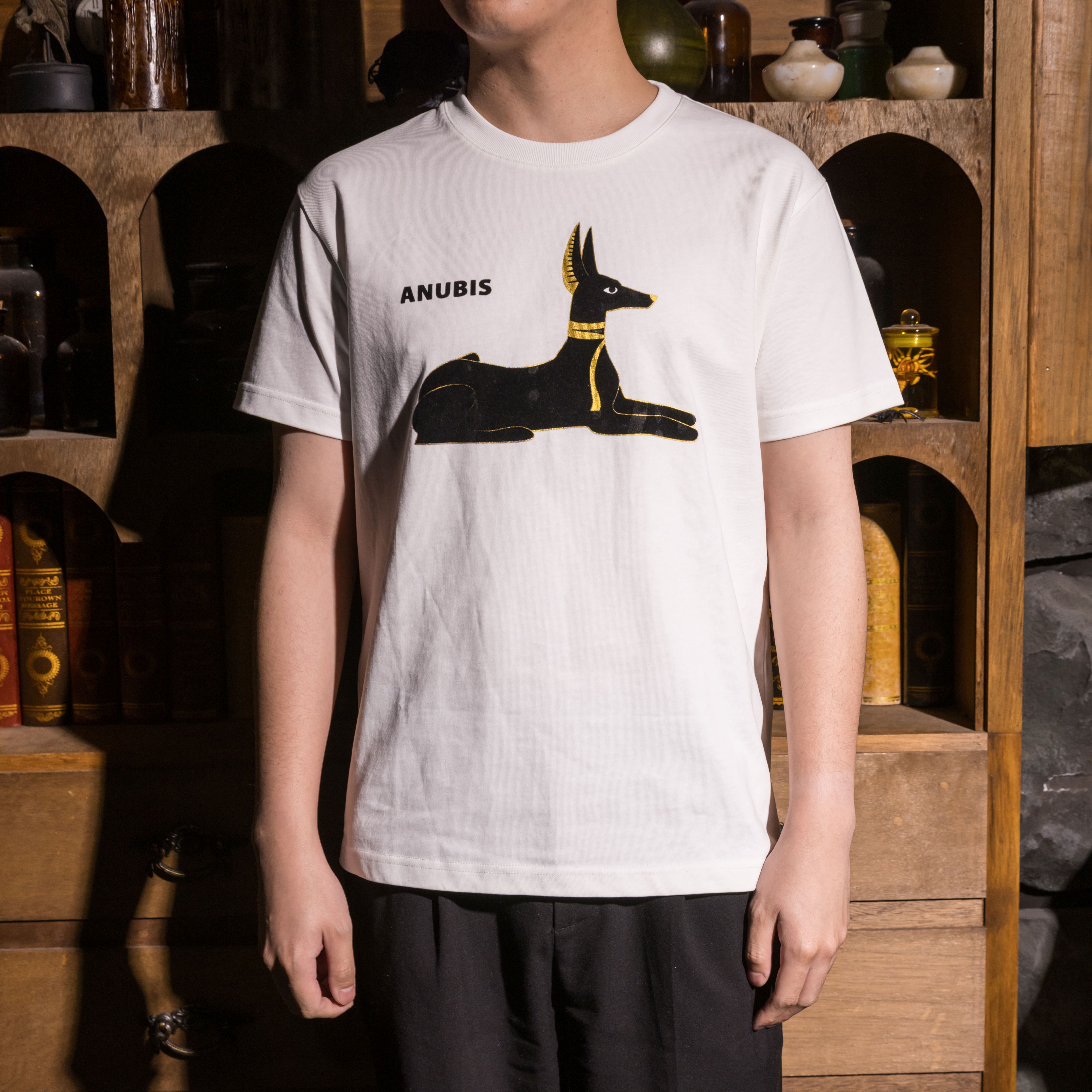世界古文明藝術T恤｜阿奴比斯 白