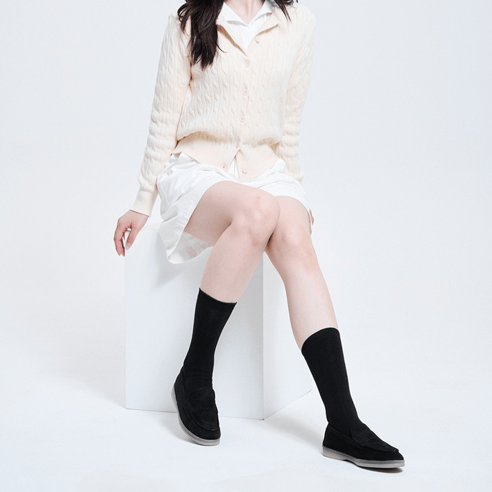 Doobalro｜韓國製Deluxe舒適百搭女生中筒襪10對入 - 純色 [4 colors]