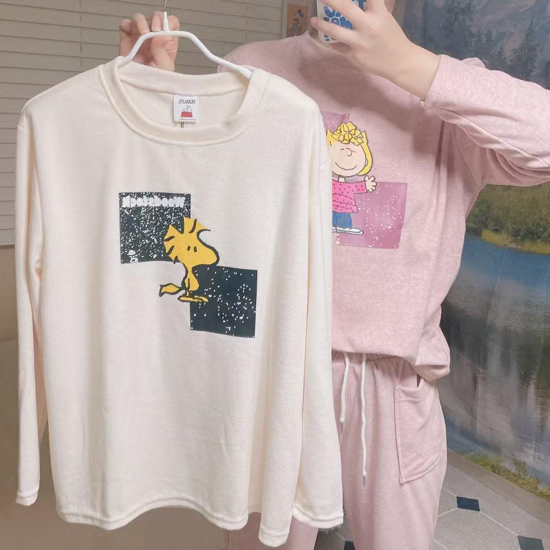 Snoopy毛巾料睡衣(粉色)