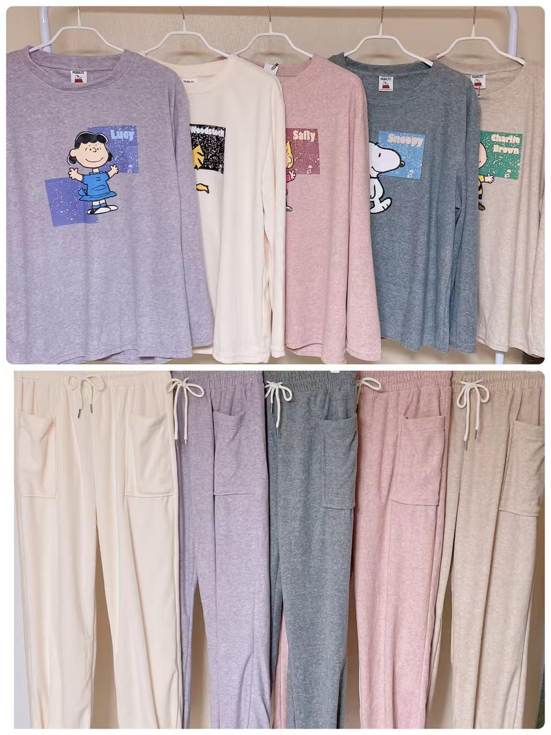 Snoopy毛巾料睡衣(灰色)