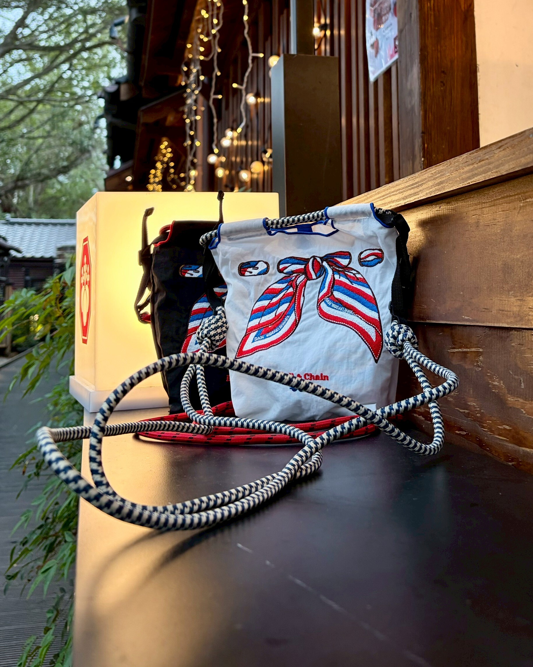 Ball＆Chain 刺繡環保購物袋 S號 - 白 (33320204)