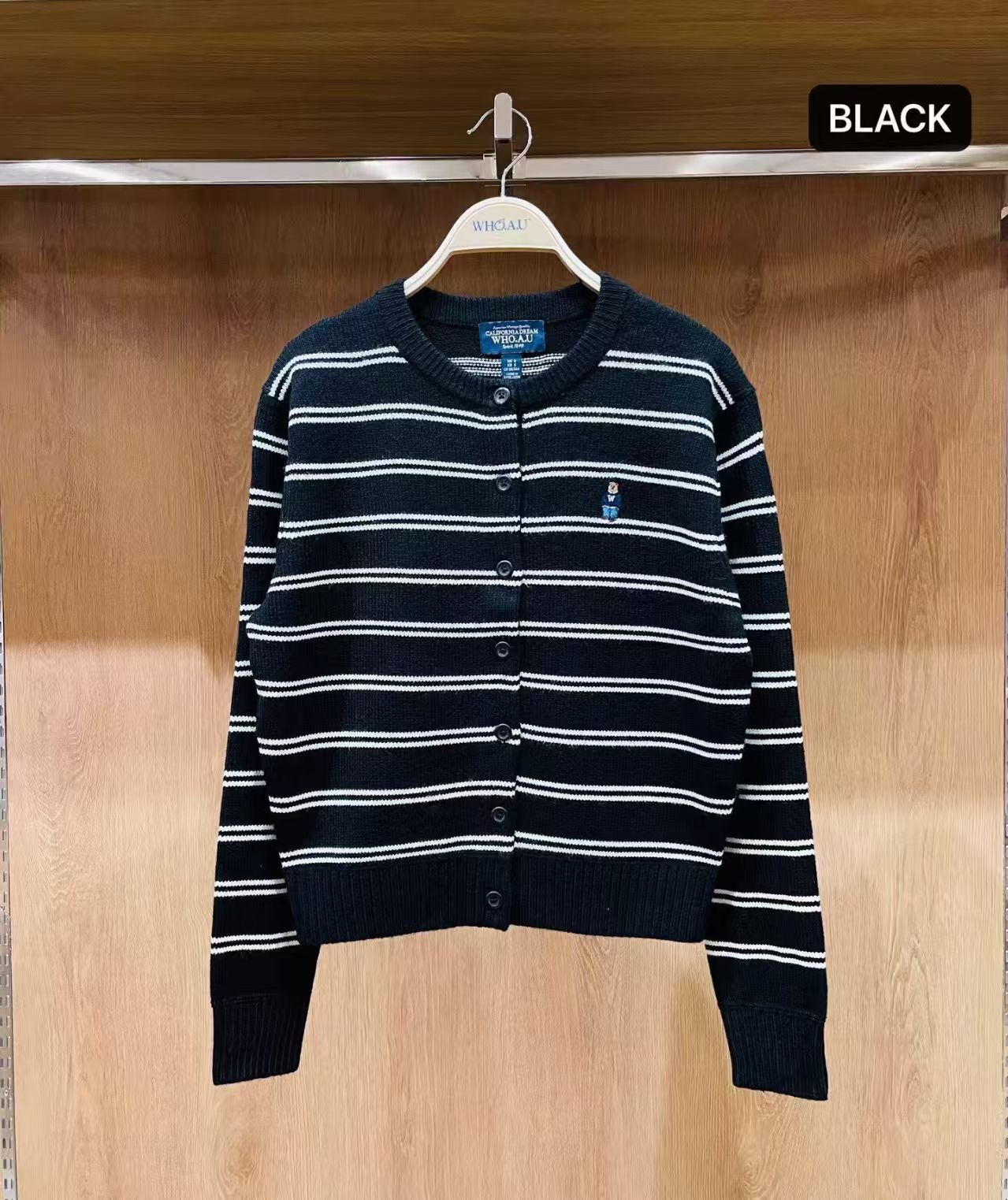 韓國代購🍊WHO.A.U🍊 新款條紋針織外套WHCKG111F