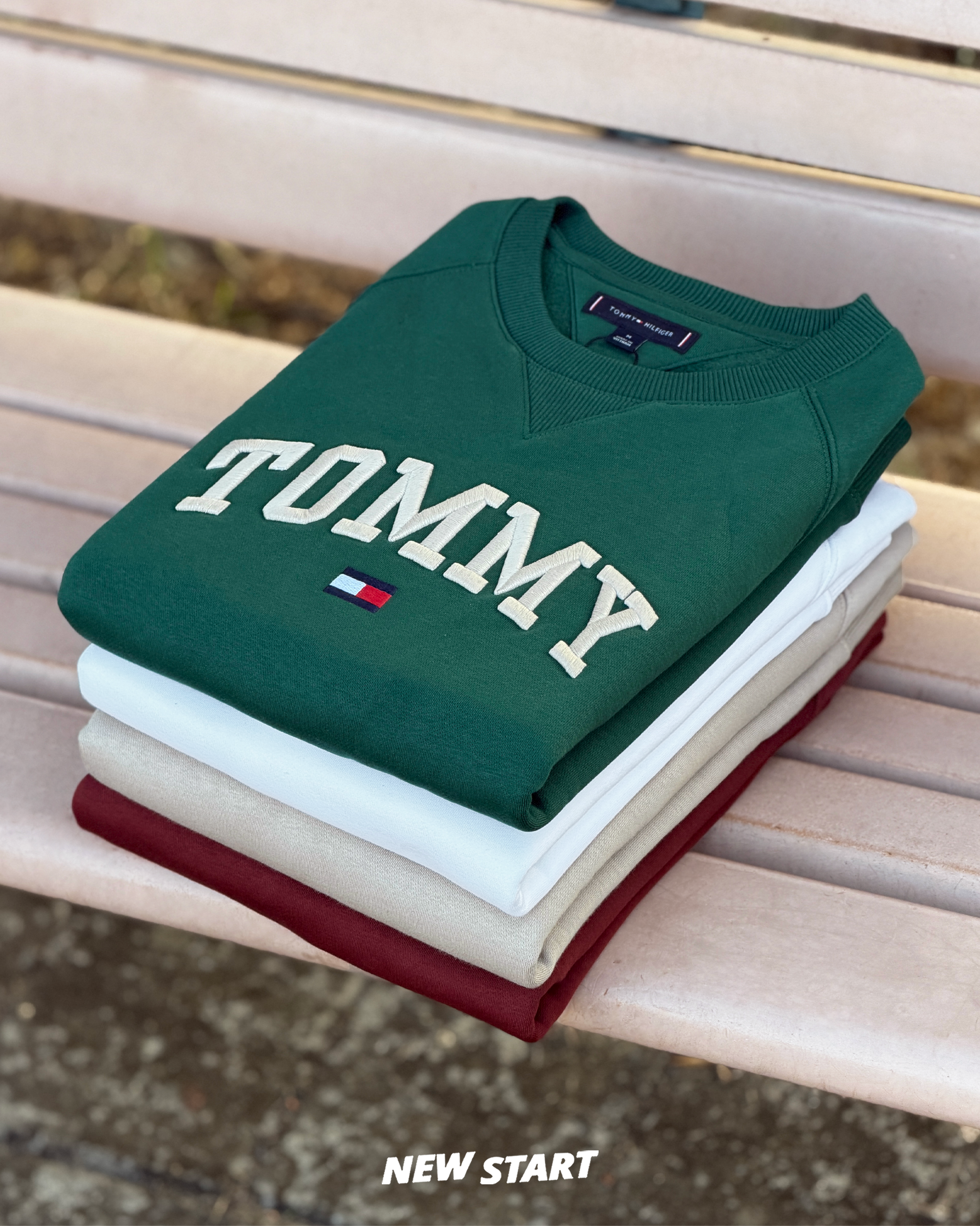 Tommy Hilfiger 電繡大字母 內刷毛 大學T 長袖上衣