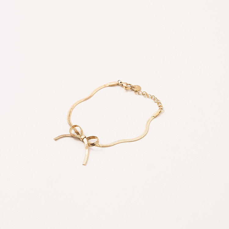 miramira純映｜單層蝴蝶結墜手鍊C0969-金66892