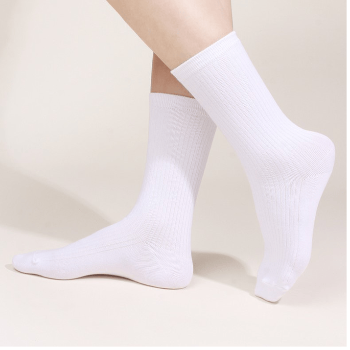 Doobalro｜韓國製Deluxe舒適百搭女生中筒襪10對入 - 豎紋 [7 colors]
