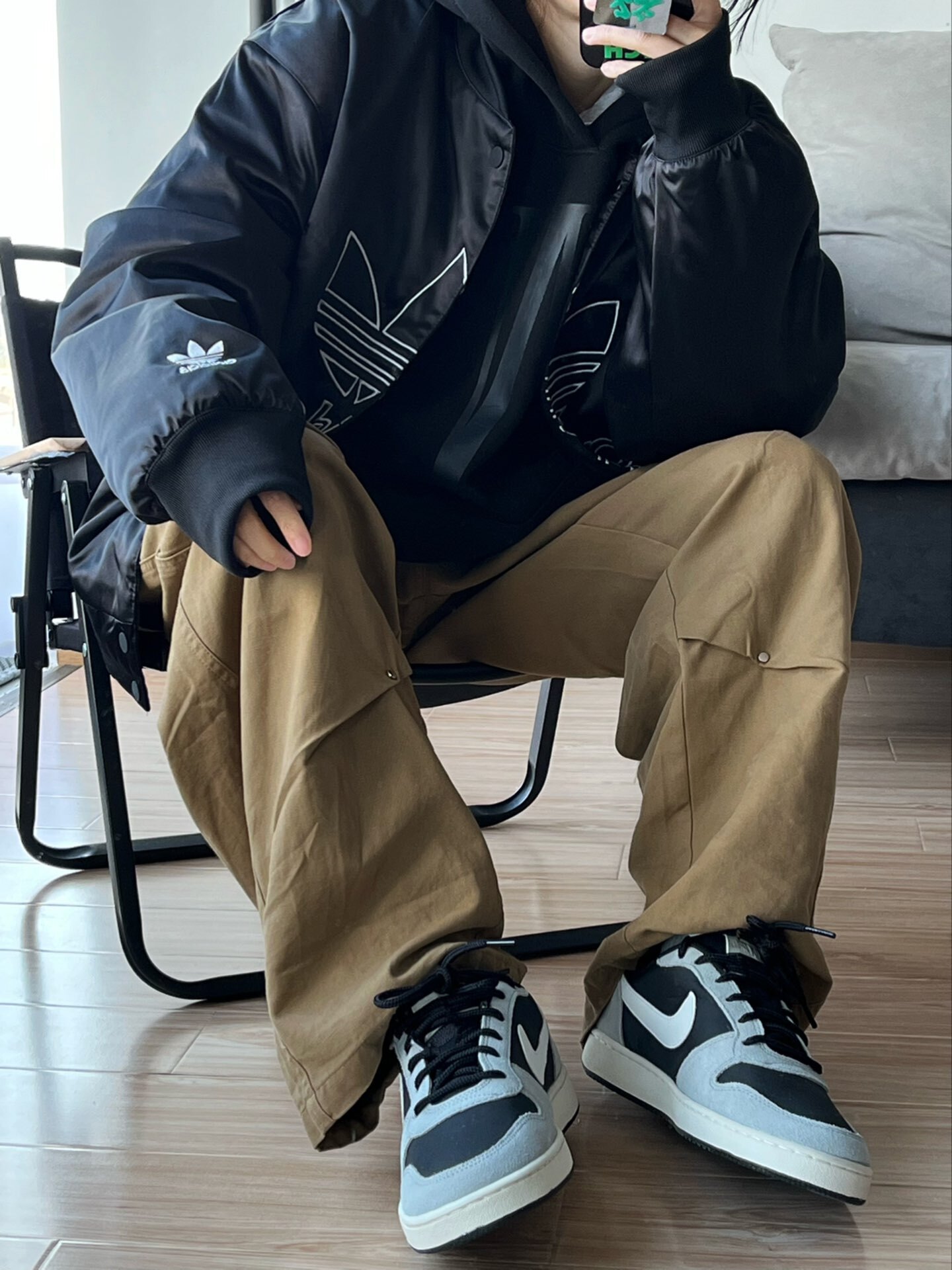 代購-NIKE Court Borough Low Prem 黑灰 復古鞋 844881-005