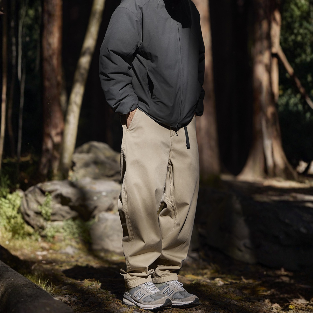 秋冬必備【加絨保暖】水洗微錐斜紋休閒褲