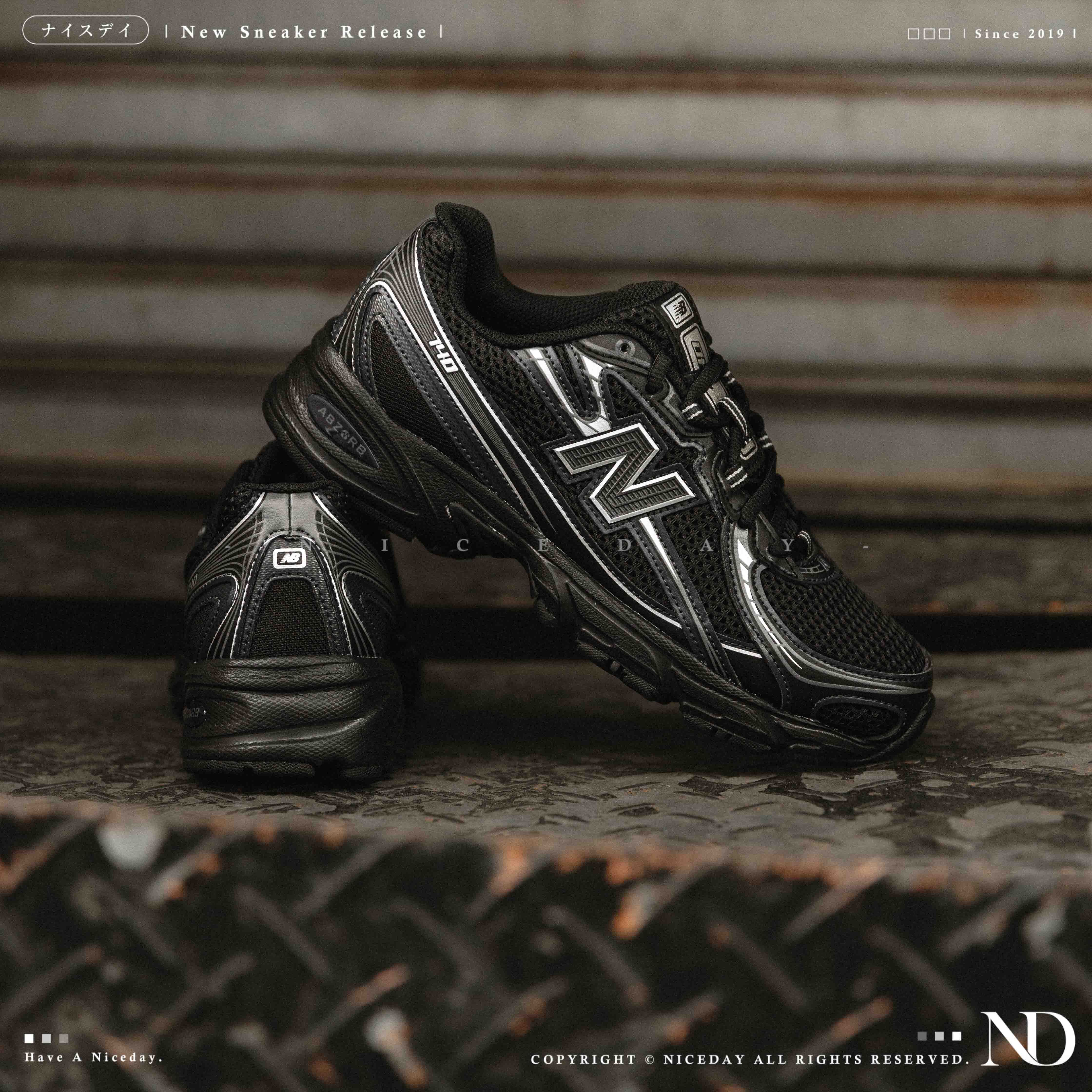NICEDAY 現貨 New Balance 740 黑魂 黑色 復古 黑銀 男鞋 黑 U740BM2