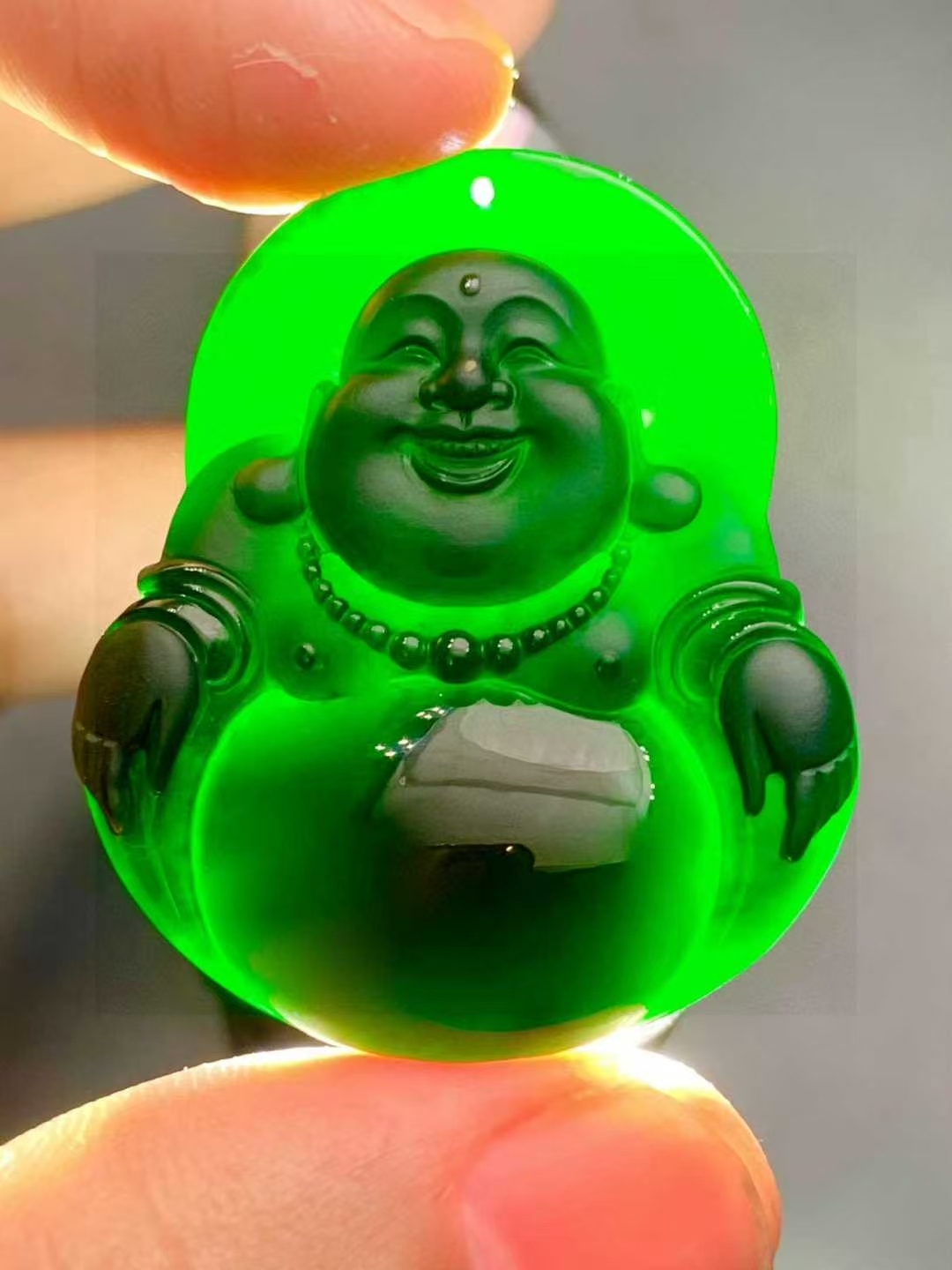 1229593 翡翠墨翠大肚佛