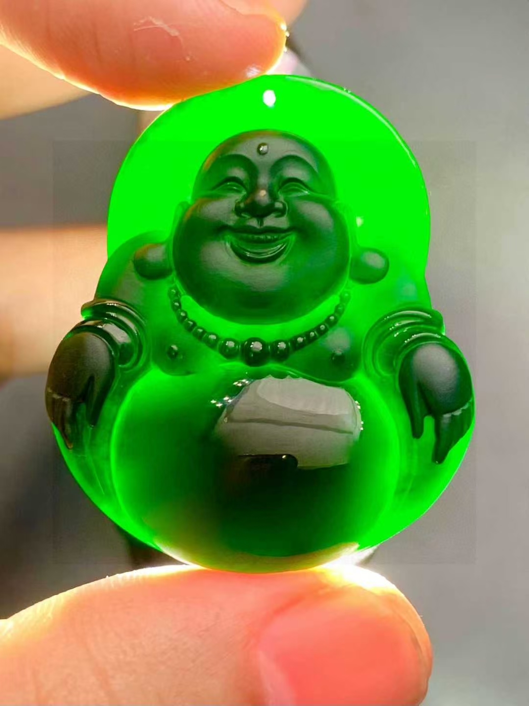 1229593 翡翠墨翠大肚佛