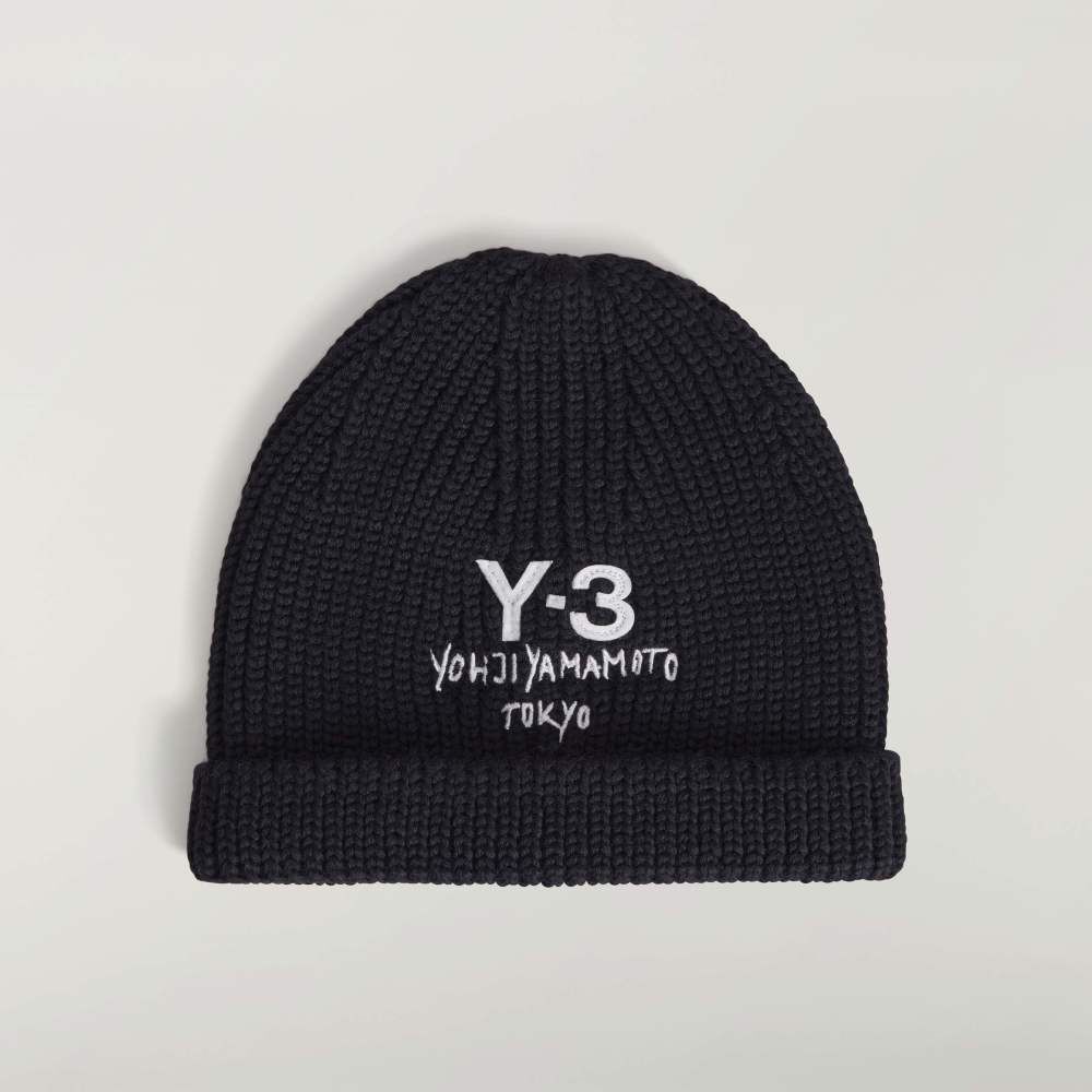 【 Y-3 CHUNKY KNIT BEANIE 羊毛毛帽 - 黑 】