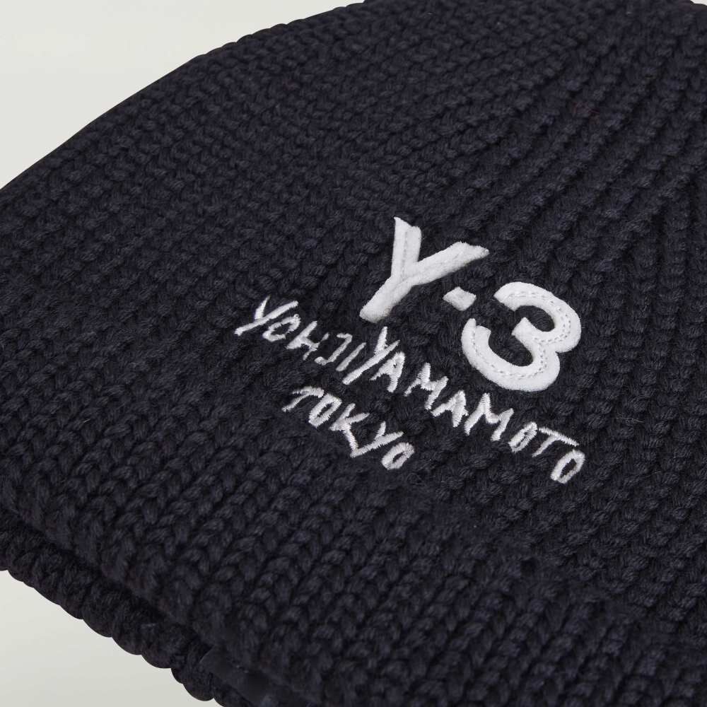 【 Y-3 CHUNKY KNIT BEANIE 羊毛毛帽 - 黑 】