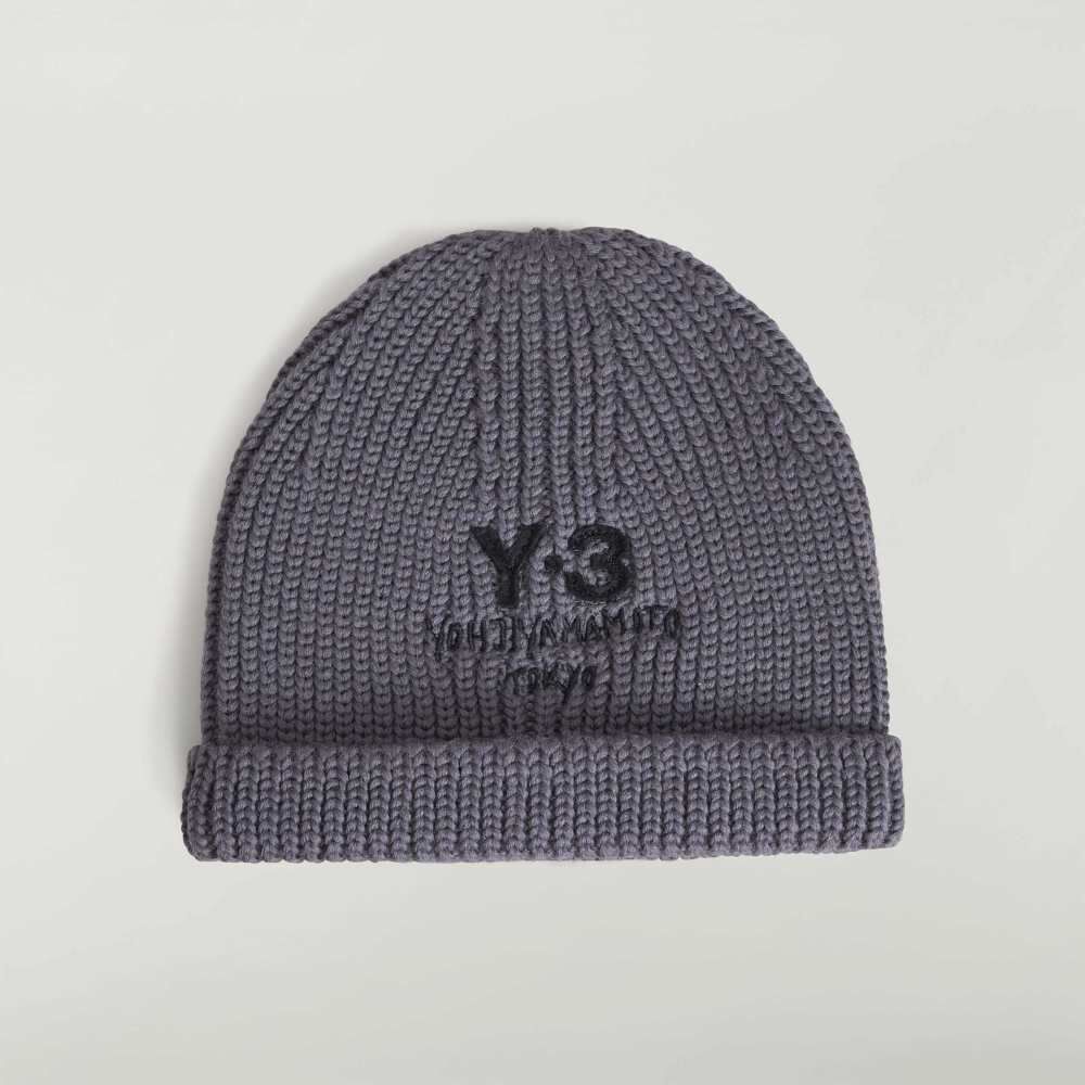 【 Y-3 CHUNKY KNIT BEANIE 羊毛毛帽 - 灰 】