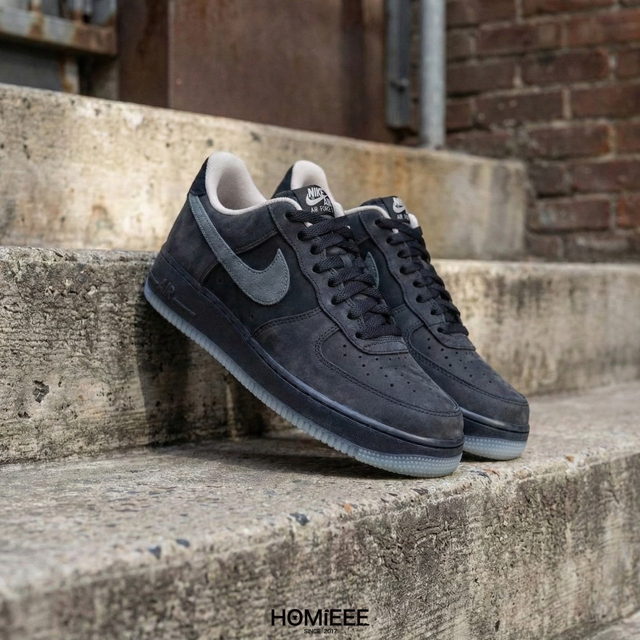 Nike Air Force 1 麂皮 黑灰 冰晶底 休閒鞋 男鞋 [IQ9791-001]