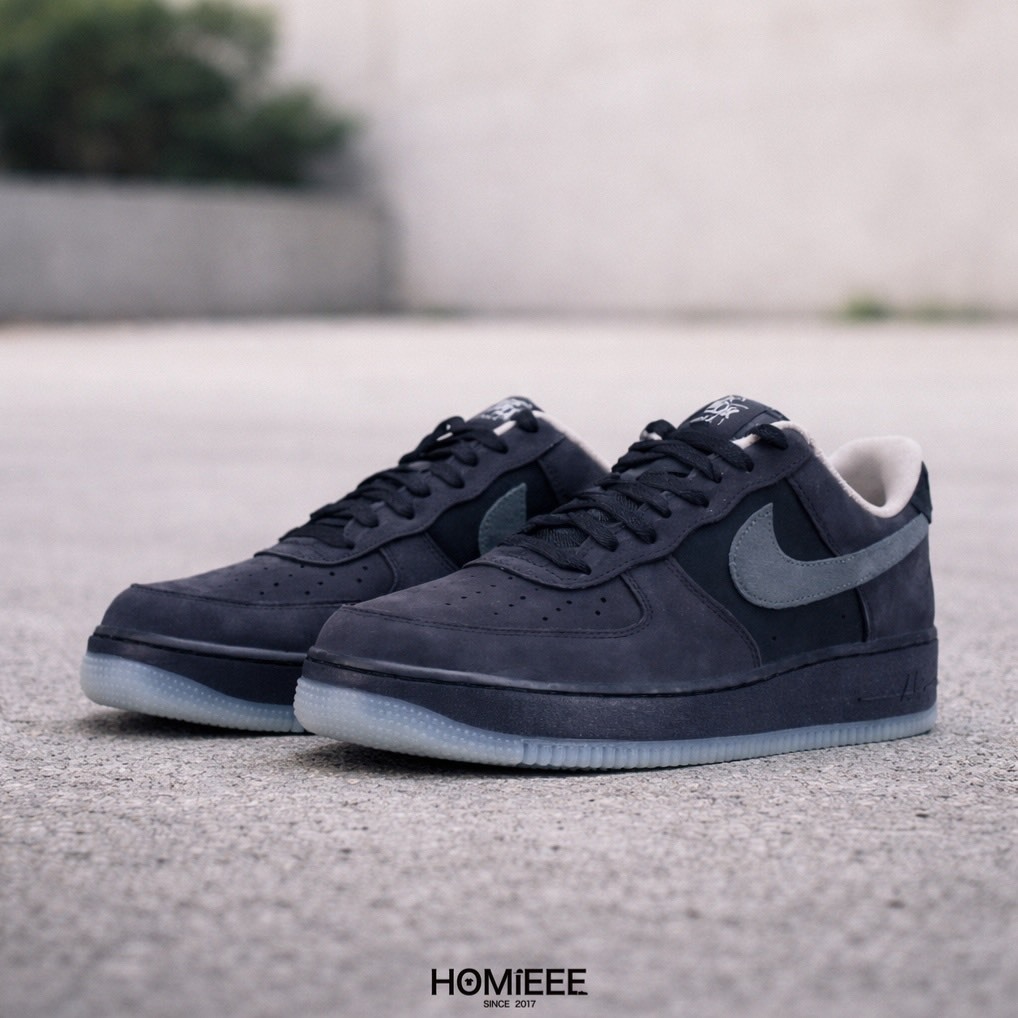 Nike Air Force 1 麂皮 黑灰 冰晶底 休閒鞋 男鞋 [IQ9791-001]