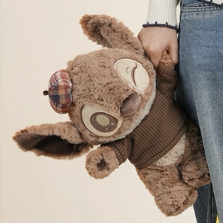 DISNEY 迪士尼 史迪奇 暖冬巧克力 貝蕾帽 絨毛玩偶 公仔