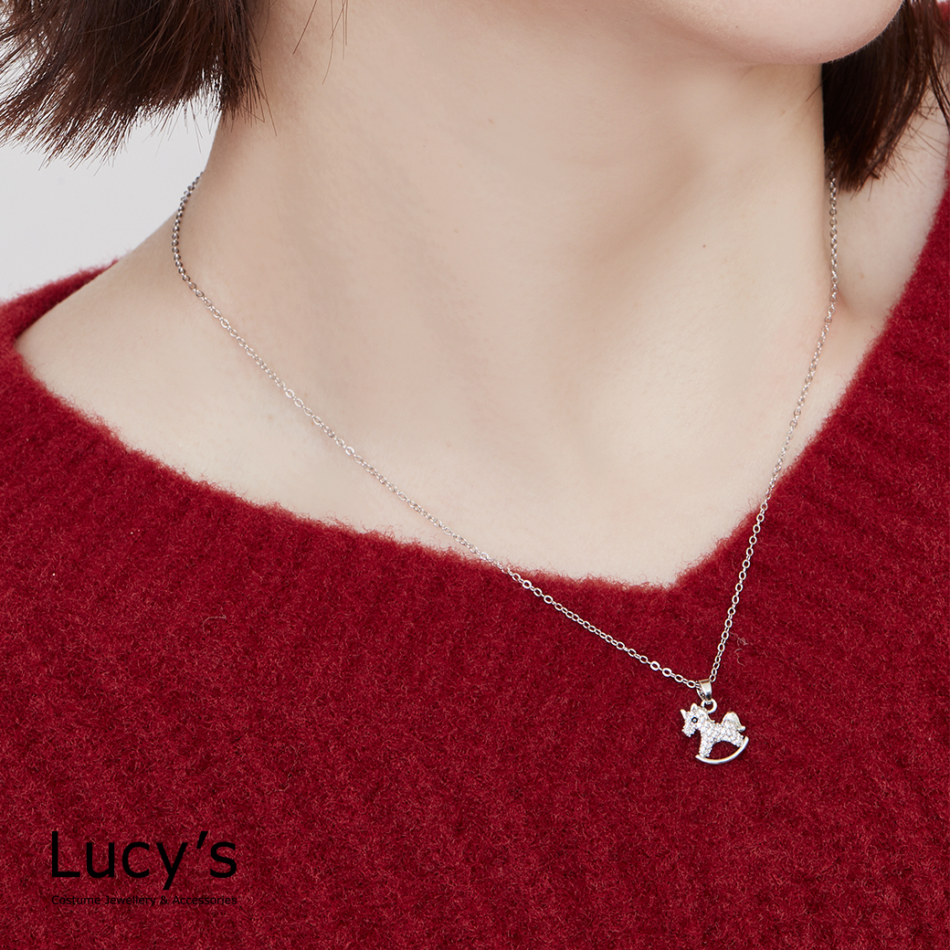 迷你滿鑽搖搖馬 項鍊 (二色) (129292/129293)