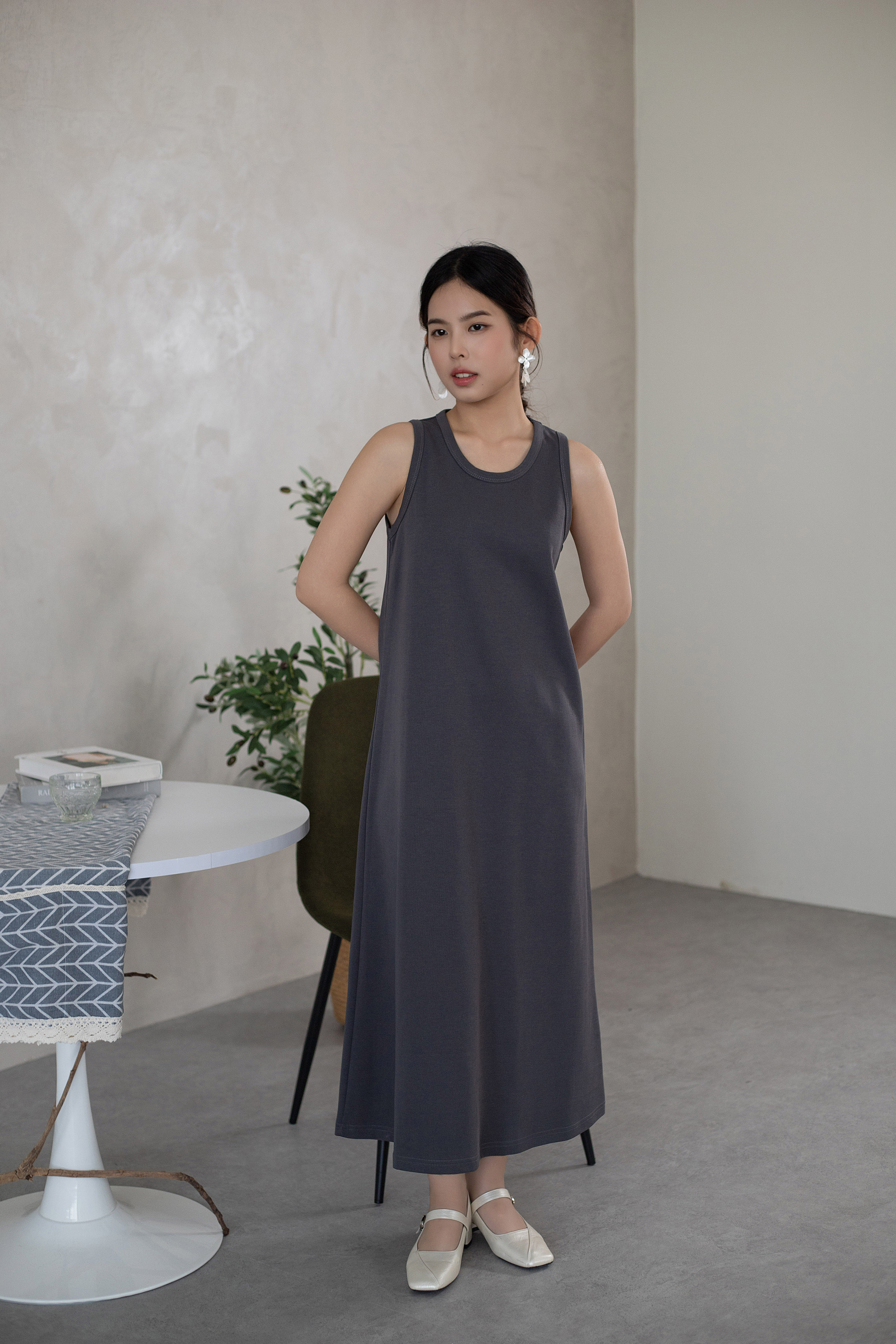 Yumo A line Dress Ash Grey -2616DLGRY