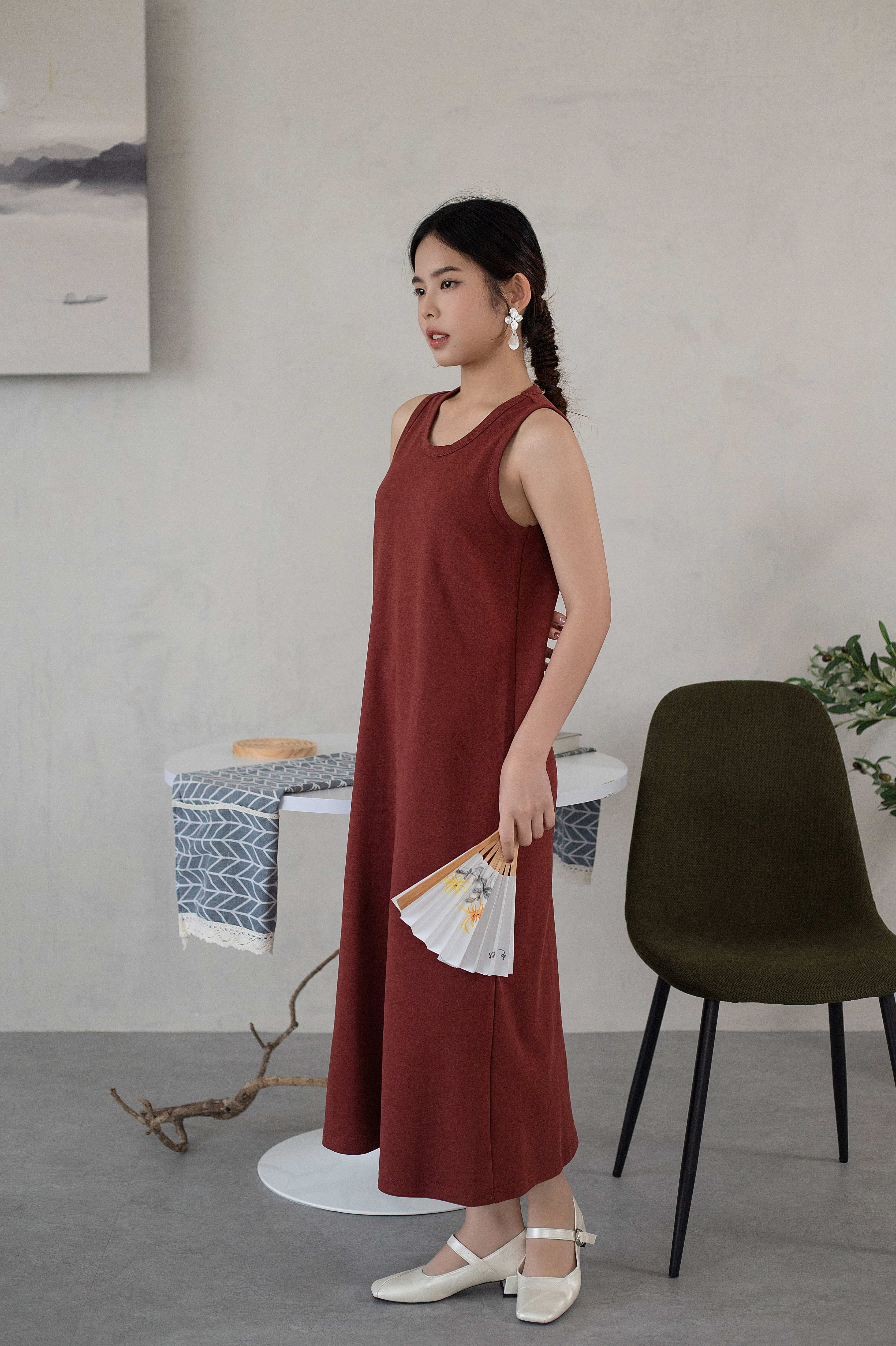 Yumo A line Dress Redwood -2616DLRED