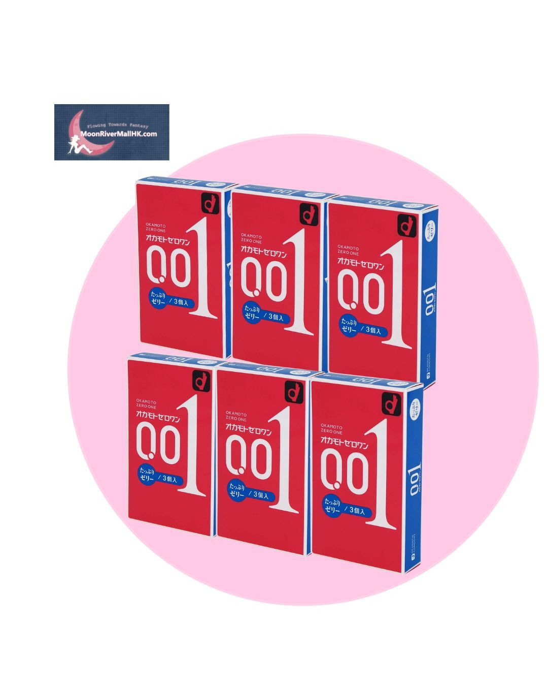 [Value Pack] Okamoto 0.01 Plenty of Jelly 3's Pack PU Condom x 6 Boxes