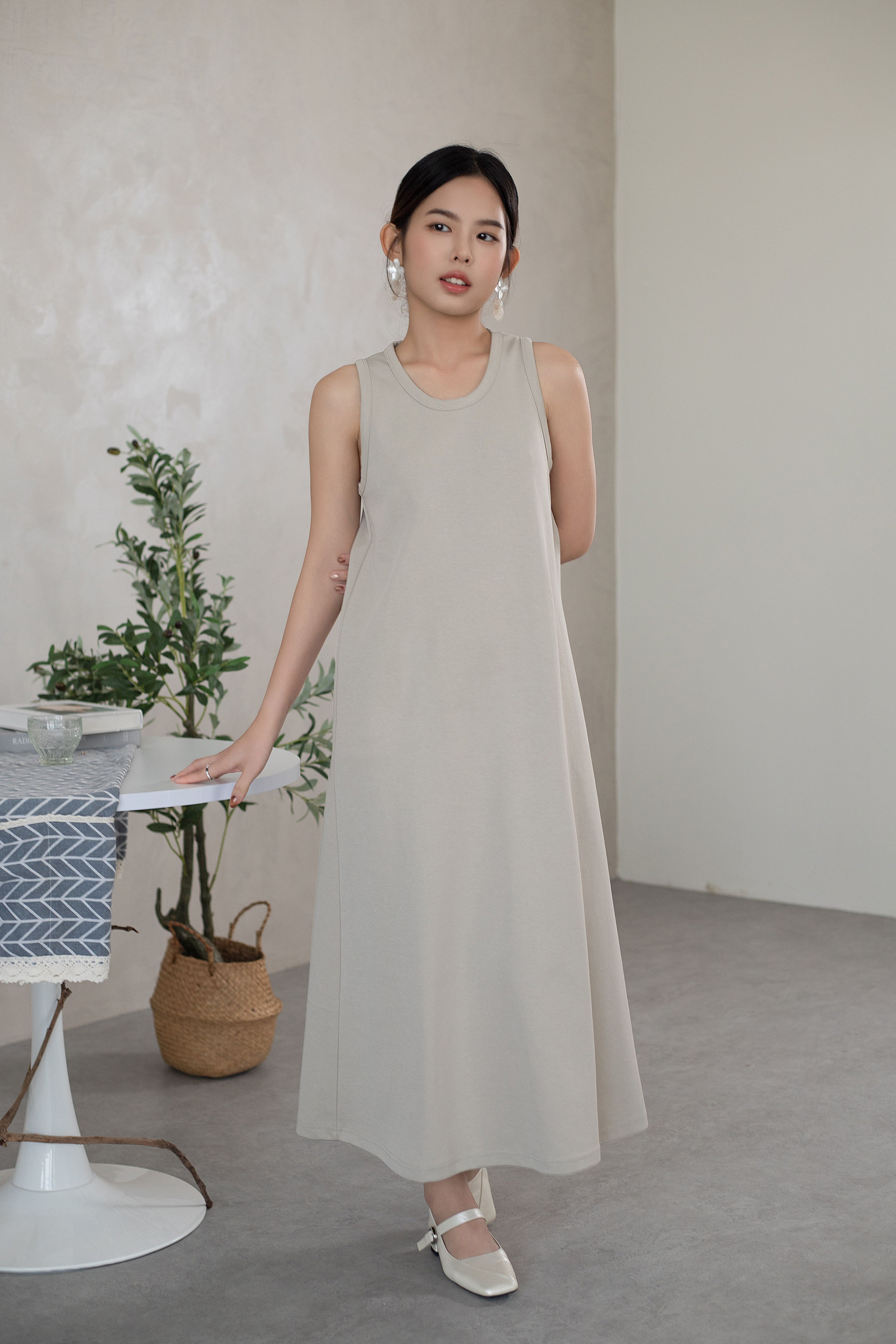 Yumo A line Dress Sand -2616DLSAN