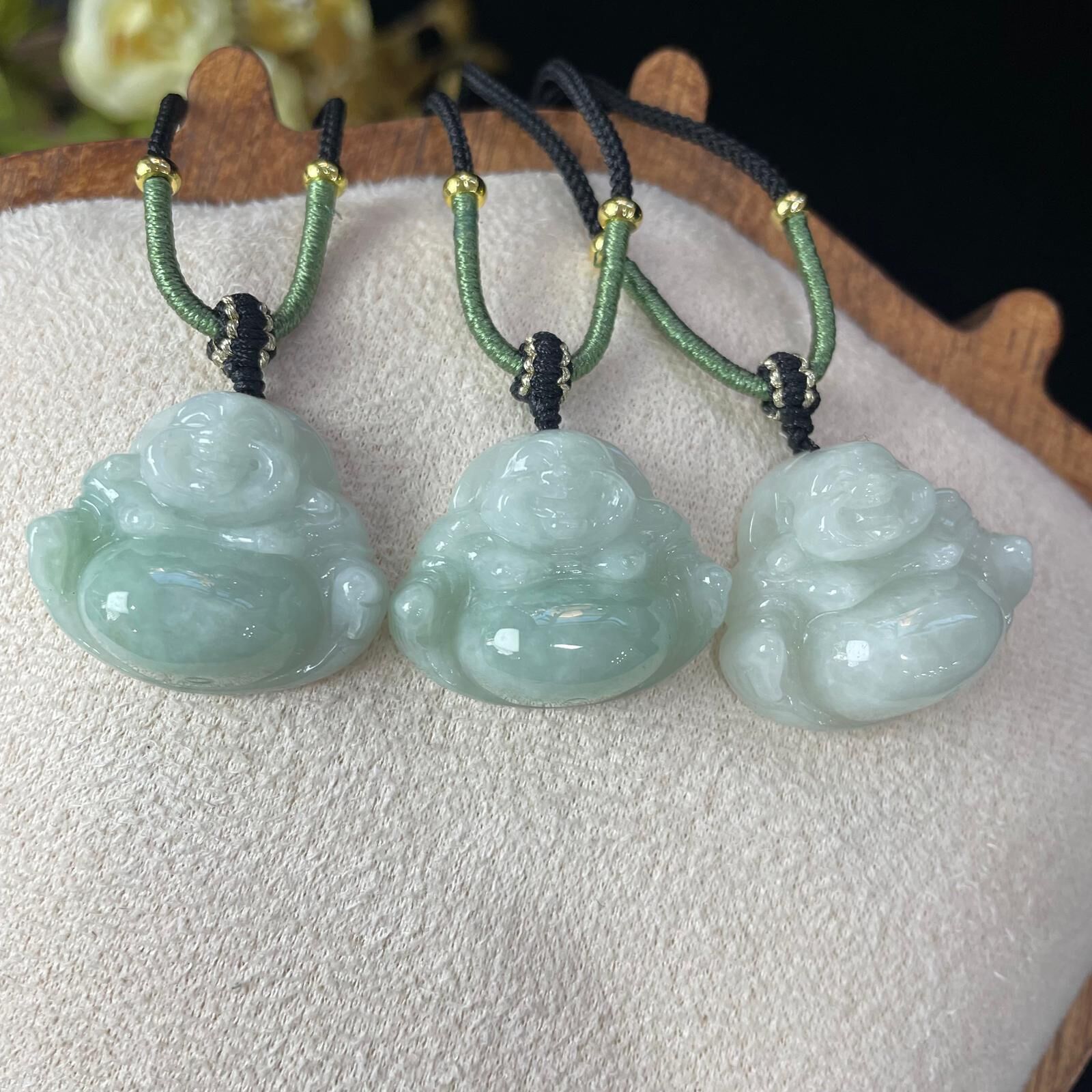 【直播】LL010409 綠底佛公吊墜