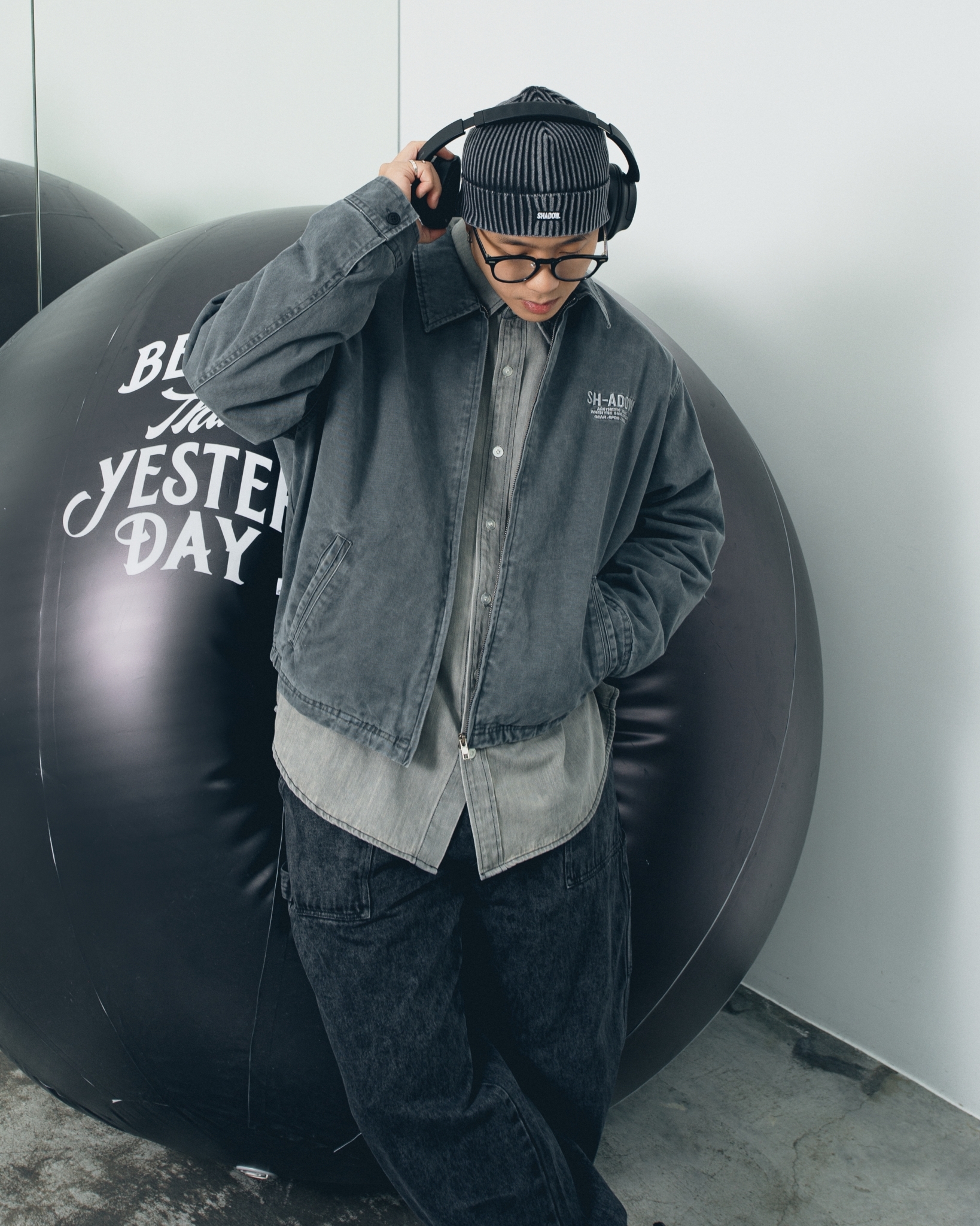 SHADOW Washed Beanie 反摺水洗坑條毛帽