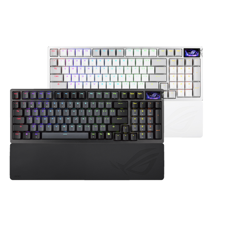 ROG Azoth 96 HE 無線電競鍵盤磁軸黑色三模連線霍爾感應器全彩OLED觸控