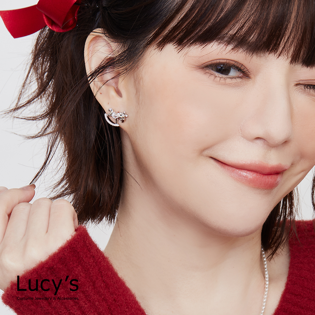 亮鑽小馬 耳環 (二色) (129253/129254)