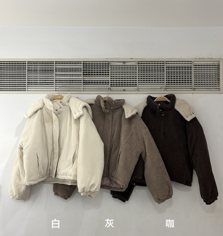 材質超好燈心絨拼接外套