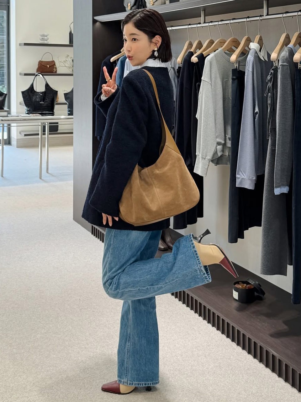 Joy Gryson Adele Hobo Bag Suede