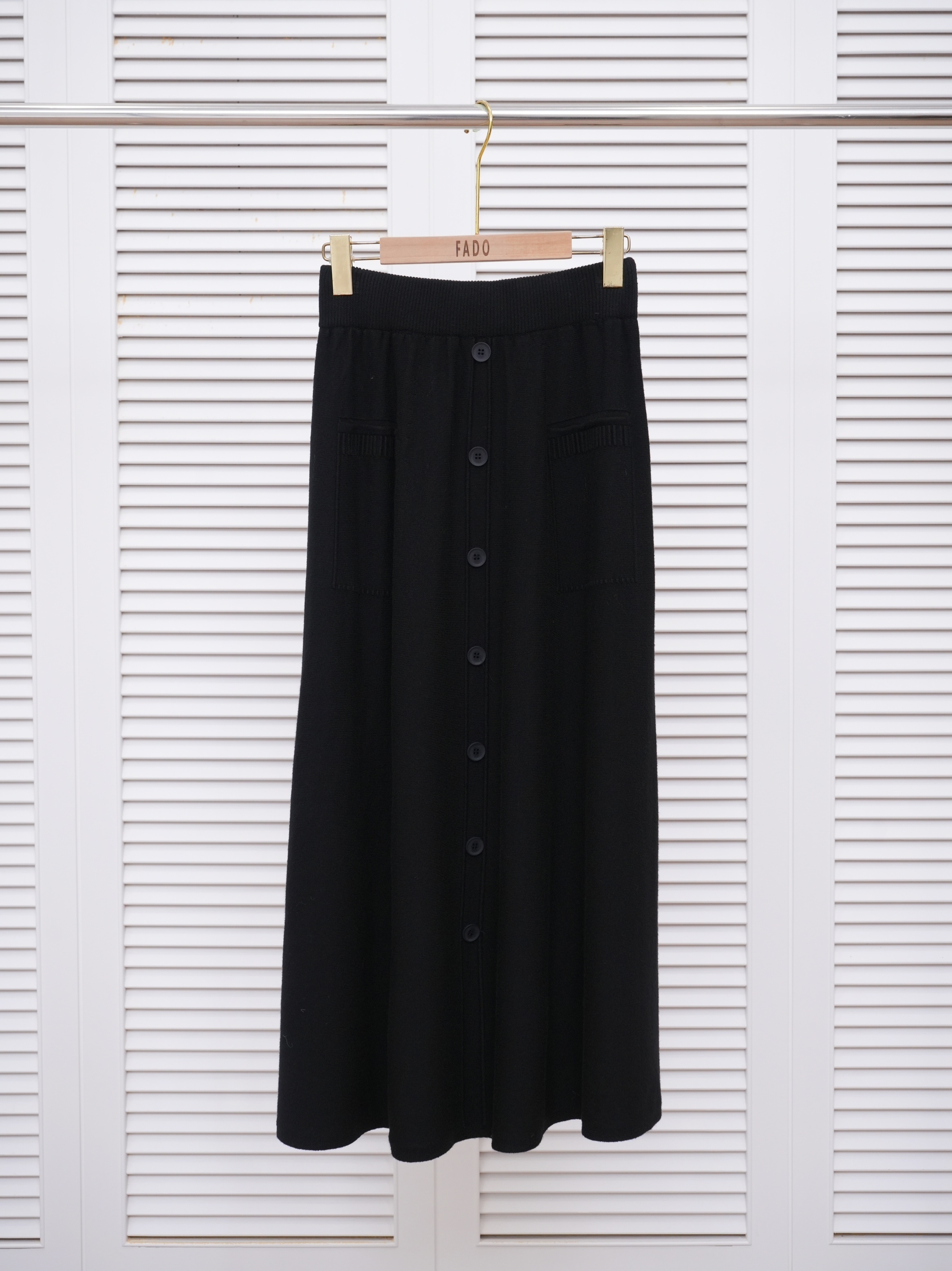 法朵Fado Shop｜排釦假口袋針織裙 413A003 四色