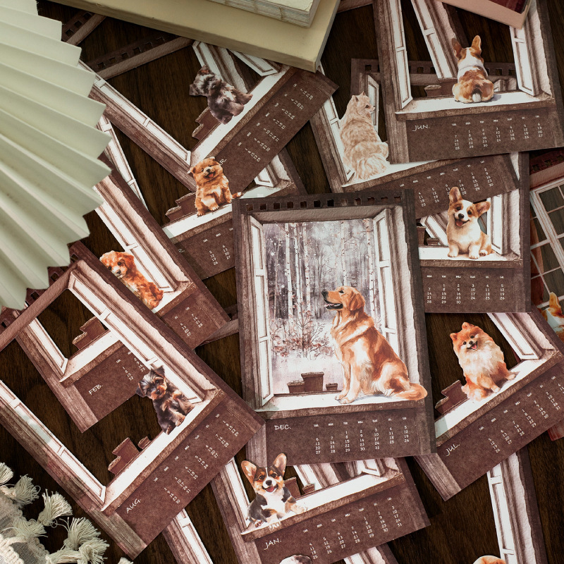 Yanji 2026 Cute Pets Die-Cut Desktop Calendar