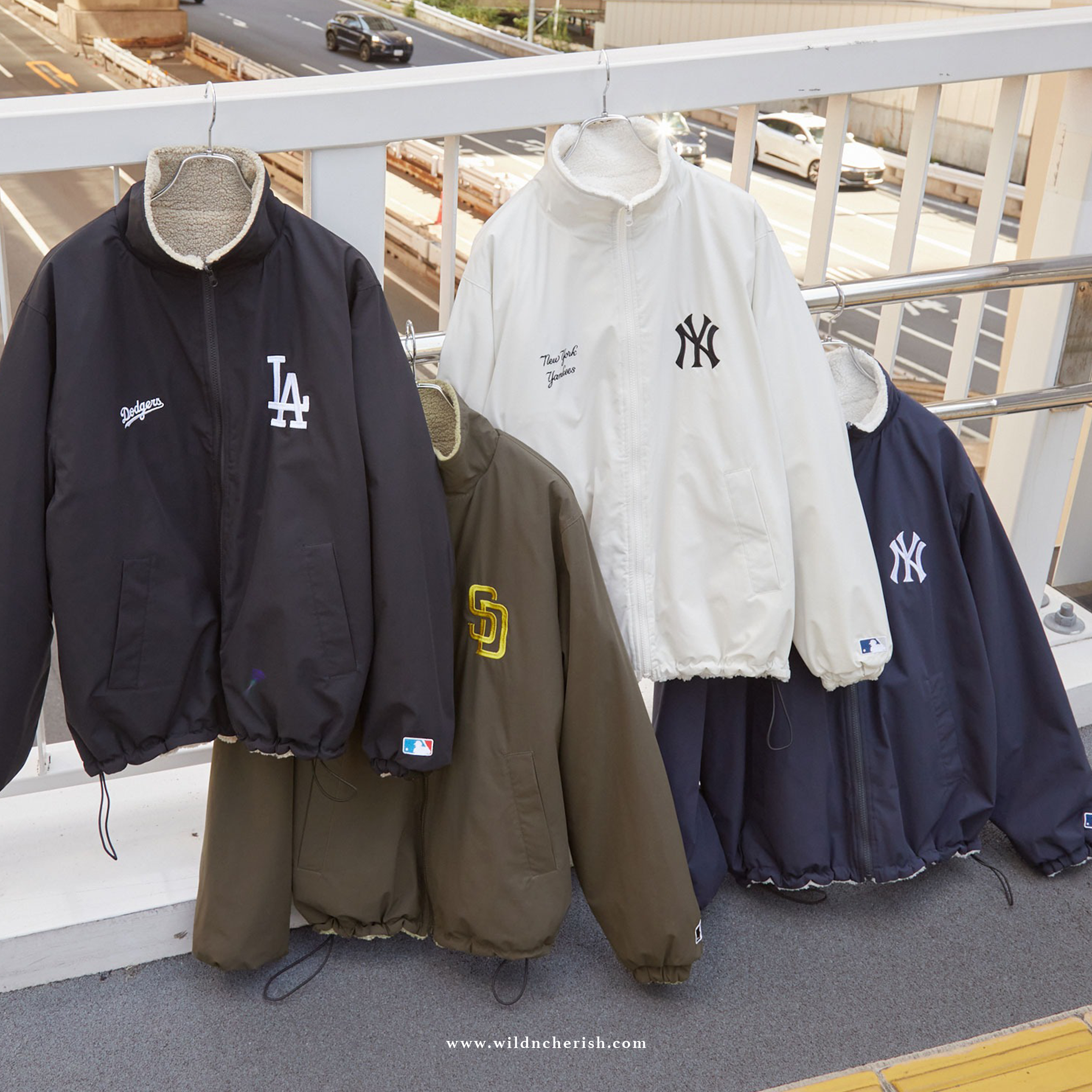 預訂 | MLB 2-Way Reversible Drawstring Blouson with Embroidered Patches 雙面著用