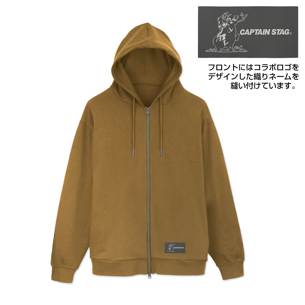 Cospa 011926 『ゆるキャン△』×キャプテンスタッグ ジップパーカー [『ゆるキャン△』× キャプテンスタッグ] COYOTE
