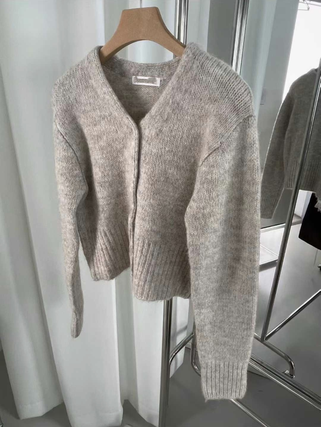 推薦！A01-排扣針織外套(燕麥/灰)