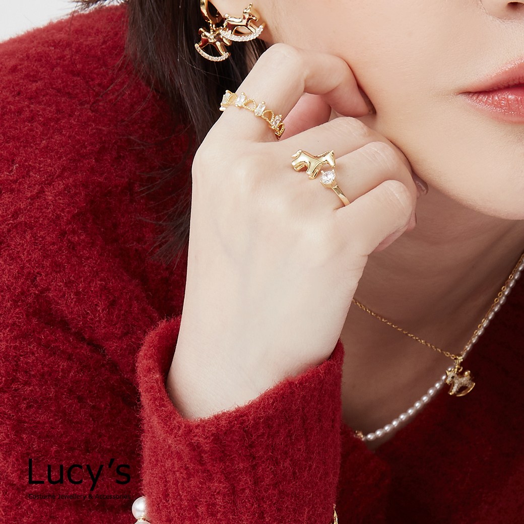 木馬星鑽 開口戒 (二色) (129301/129302)