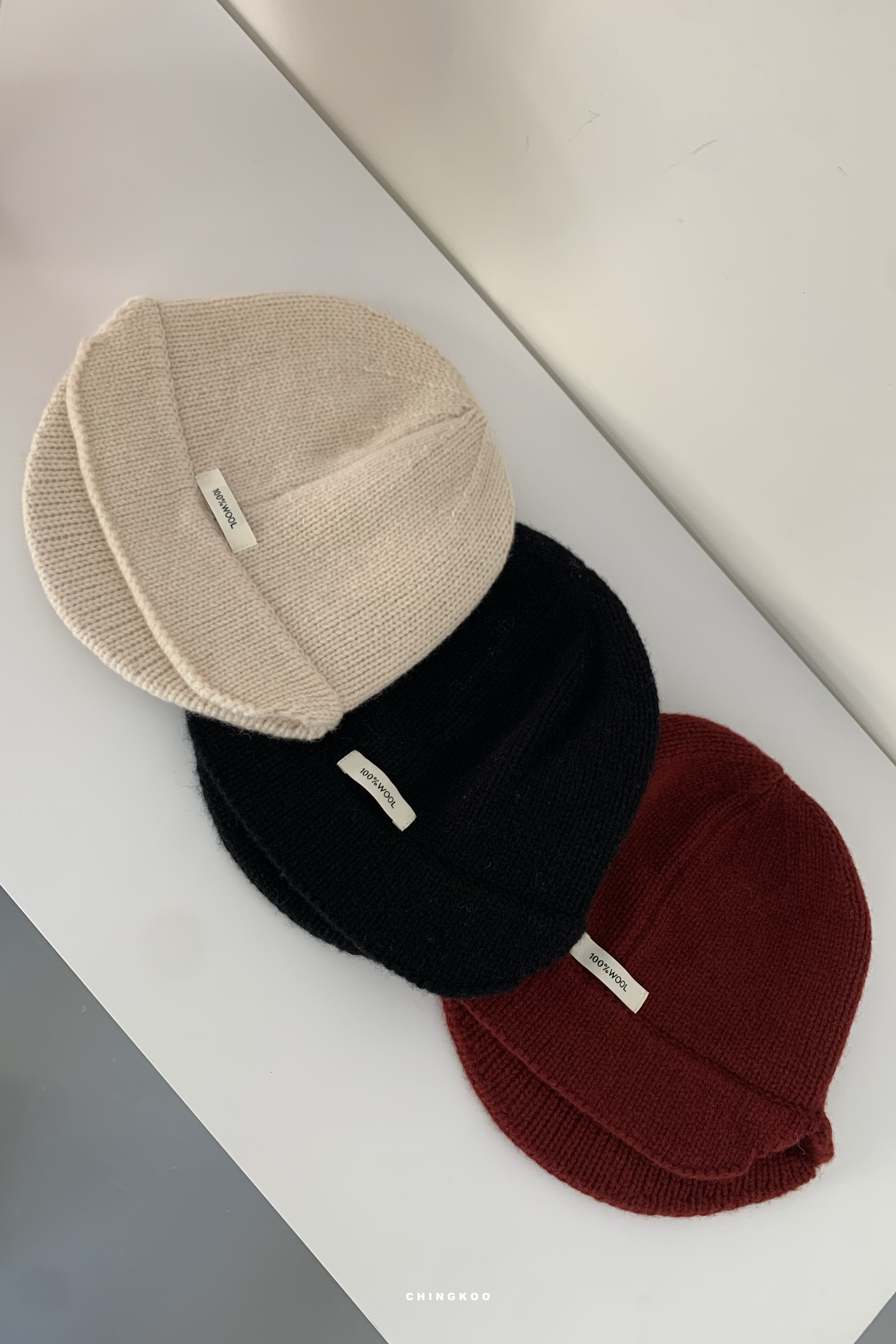 New Year｜素面雙帽簷百搭毛帽 3色