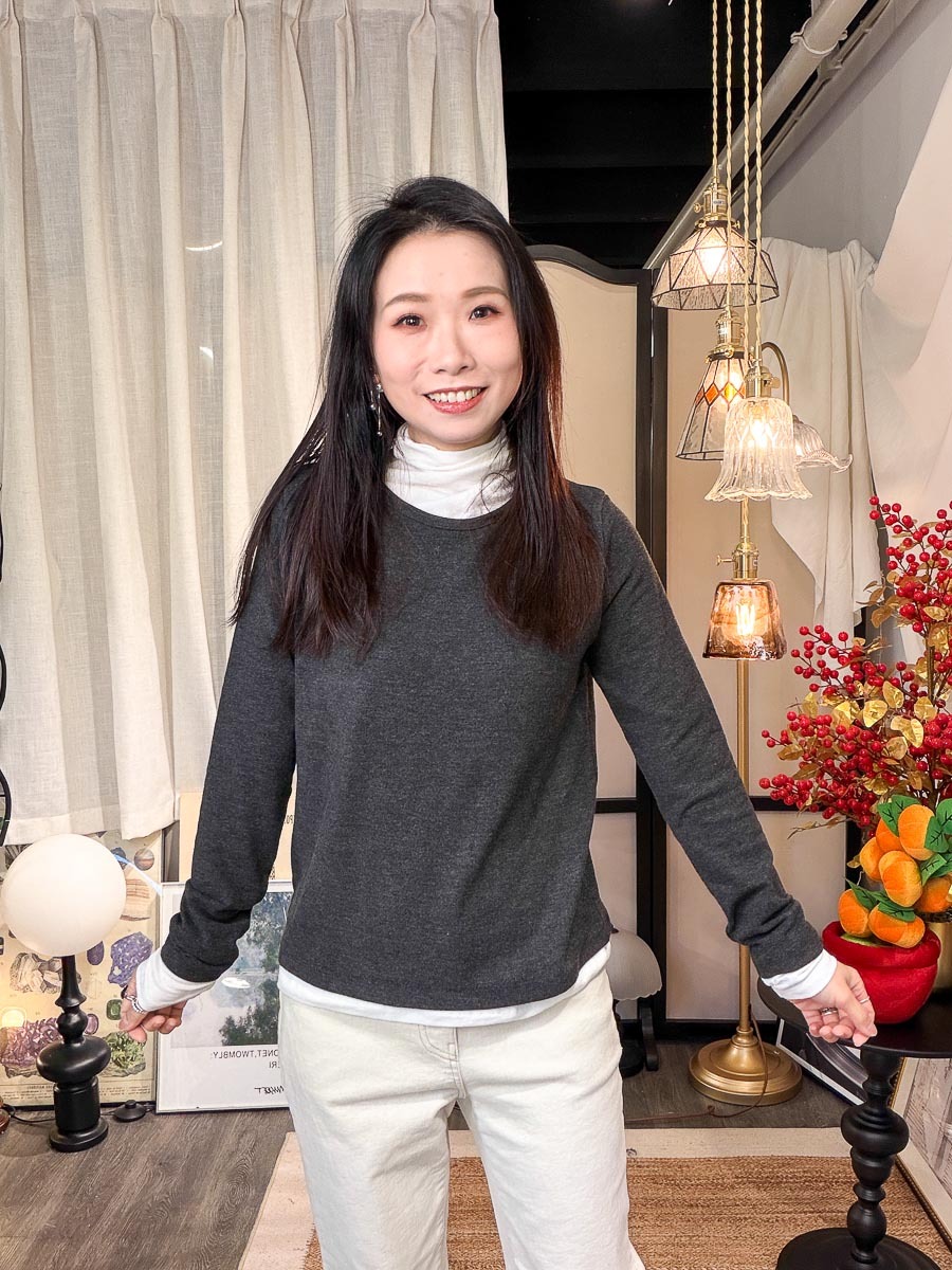 開倉低至半價😱FINALSALE📣【多買多優惠】內樽領．拼色 COTTON料 假兩件TOP【不設退換】