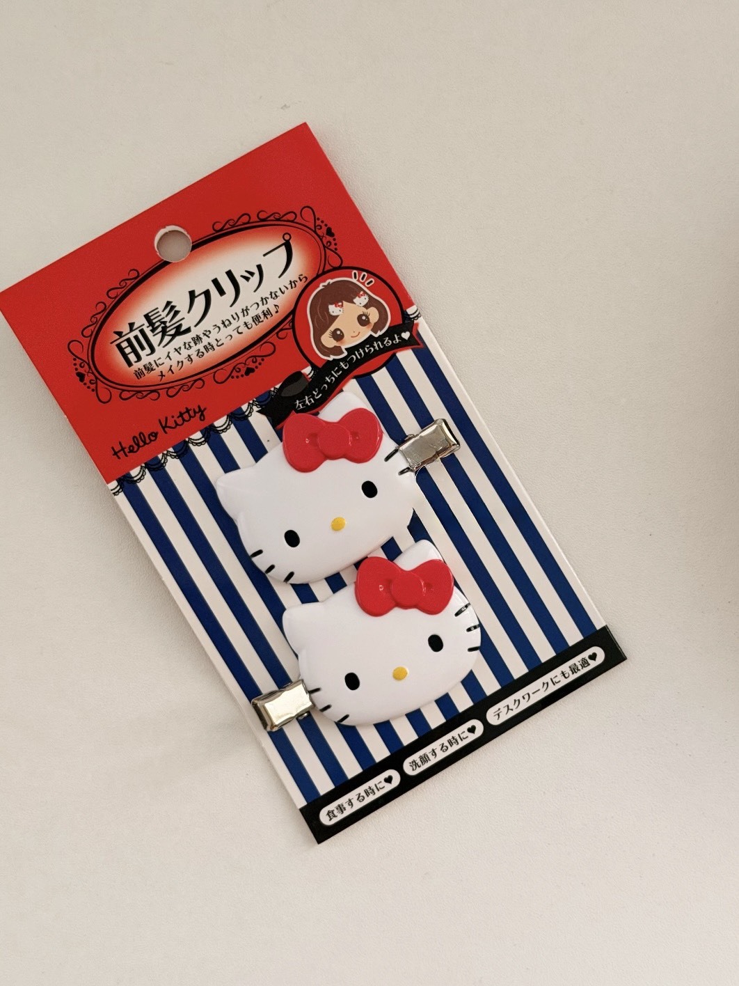 SANRIO 三麗鷗家族 HELLO KITTY 大頭 髮夾 一組2入