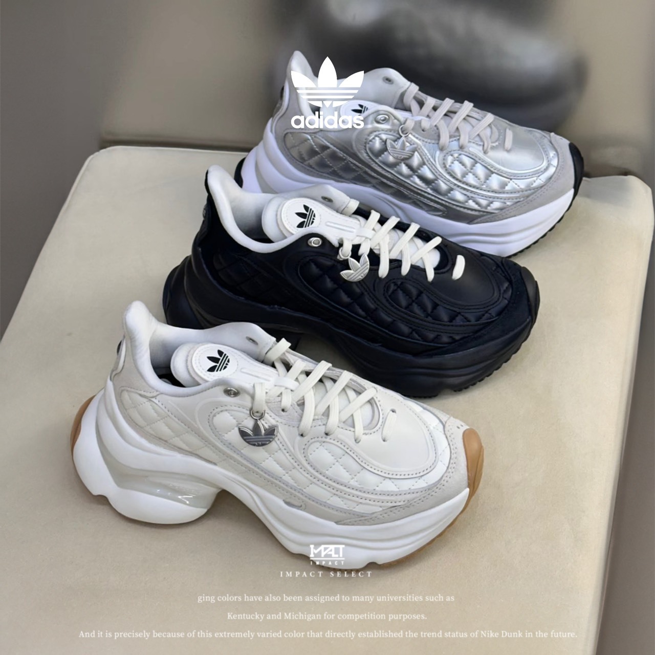 Adidas Originals Ozvenuz 小香風 格菱 浮蝶鞋 老爹鞋 三色