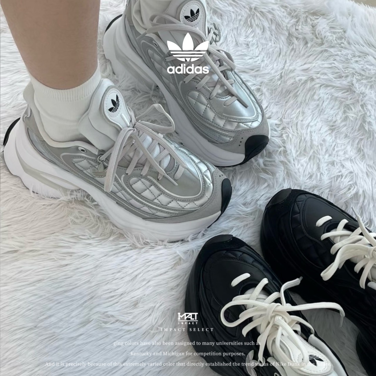 Adidas Originals Ozvenuz 小香風 格菱 浮蝶鞋 老爹鞋 三色