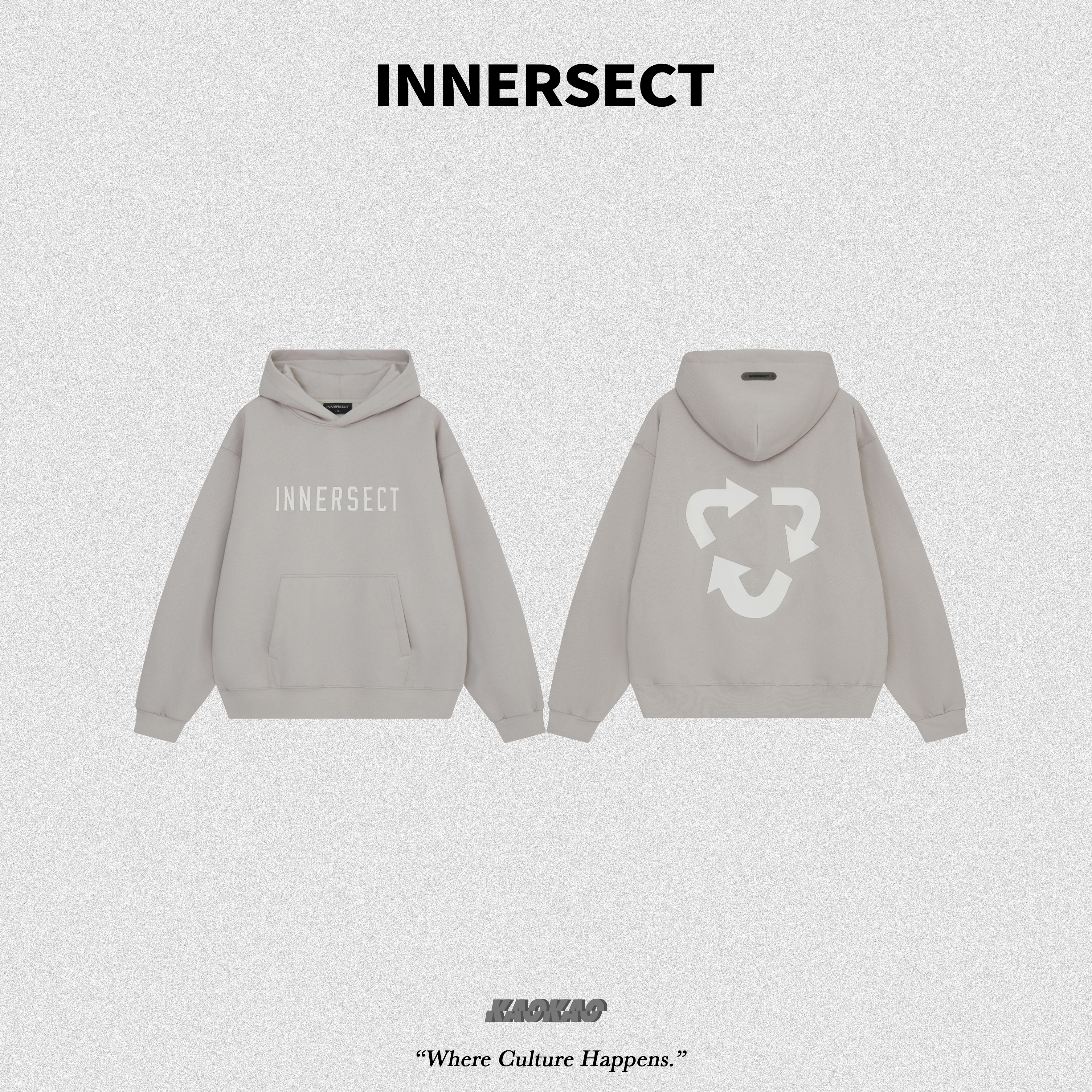 預購1/30前抵台 INNERSECT 三生萬物 印花 字母LOGO 循環標 連帽上衣 帽TEE 帽踢【INN24FWTHD141】